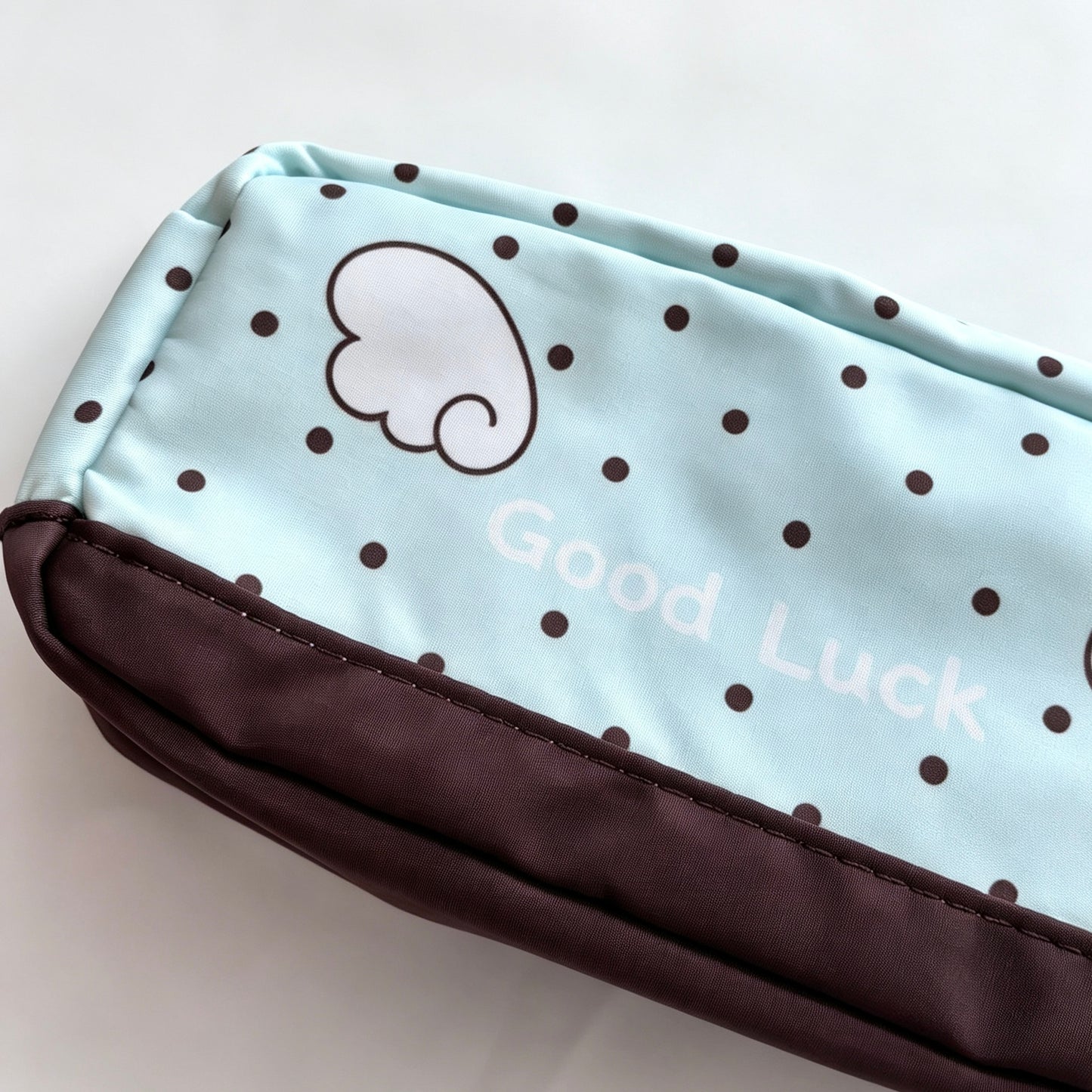 3D Angel Wing Bunny Polka-Dot Pencil Pouch — Large-Capacity Nylon Pen & Storage Bag for Students