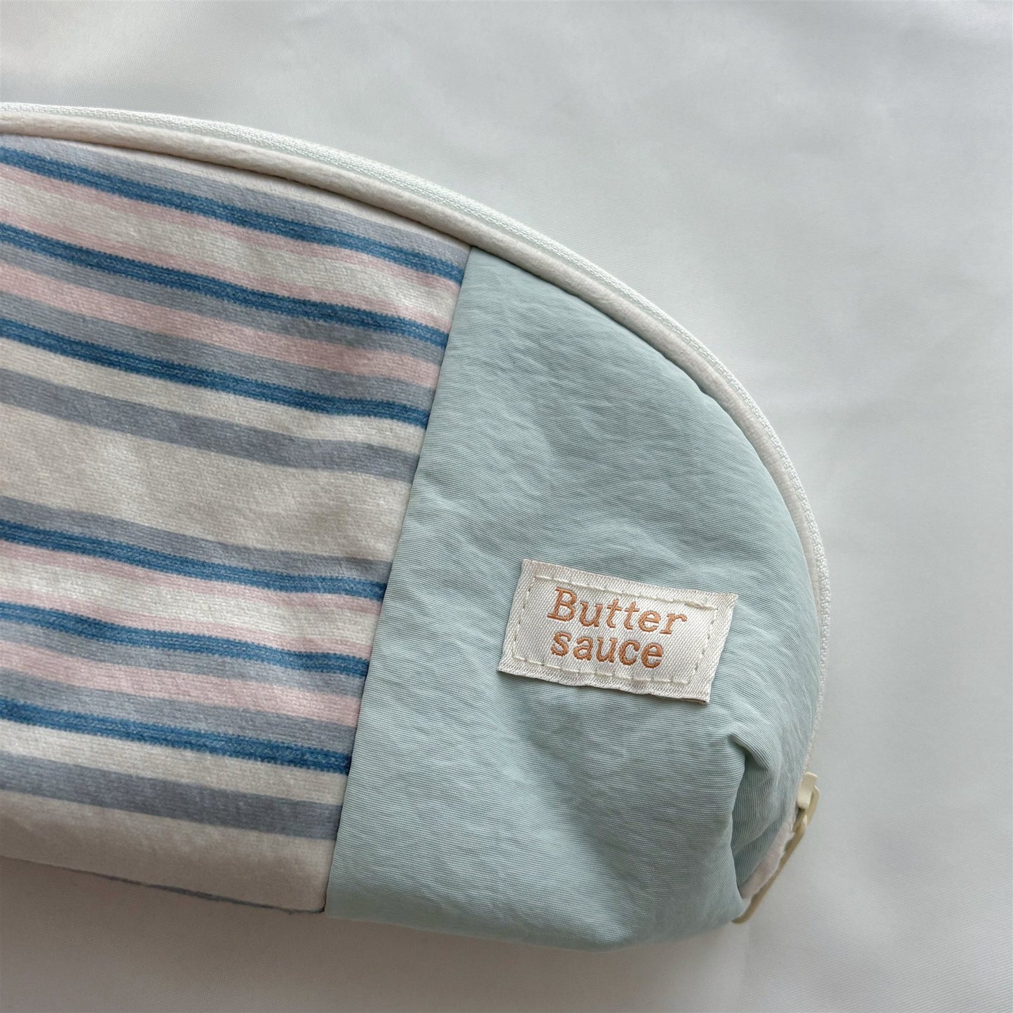 Striped Multi-Pocket Canvas Pencil Pouch — Large-Capacity Aesthetic Storage Bag for Students