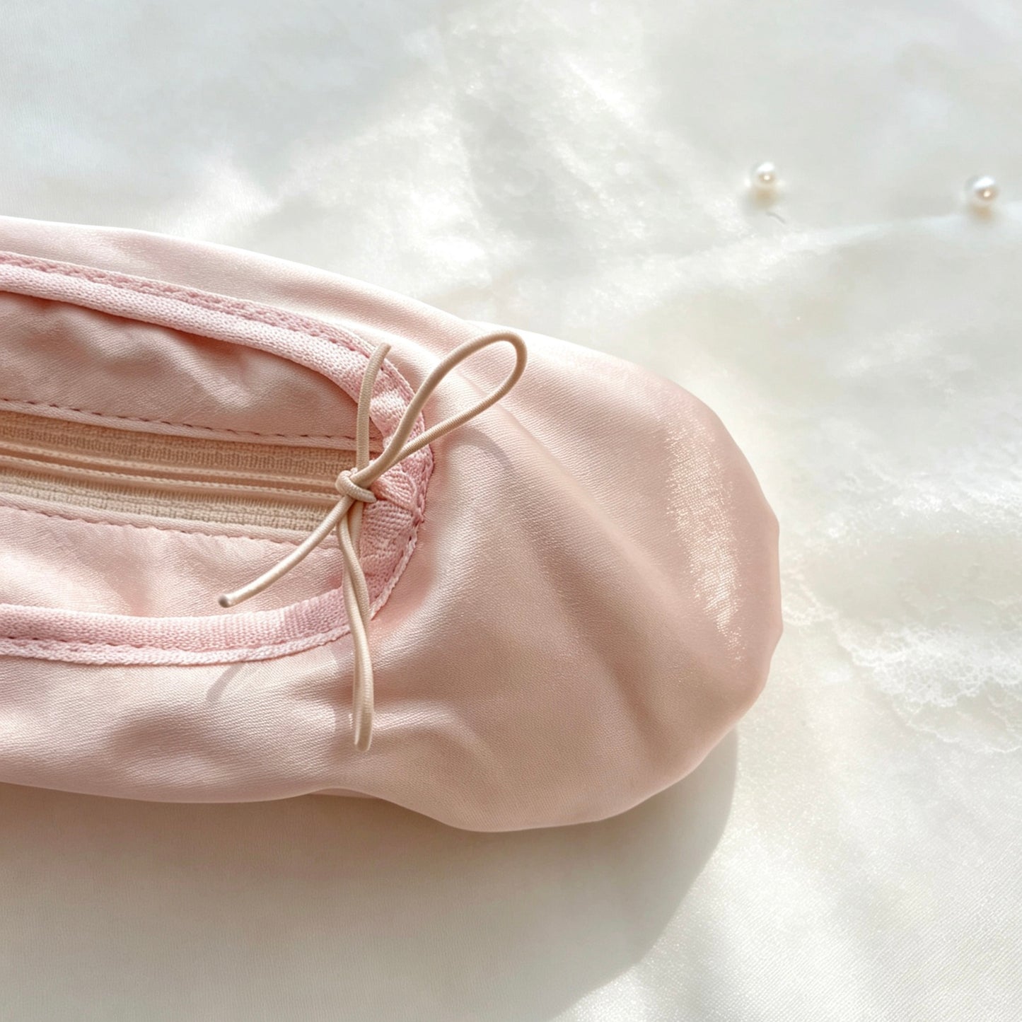 Coquette Satin Ballet-Slipper-Shaped Pencil Pouch — Multi-Use Pen & Makeup Bag for Students