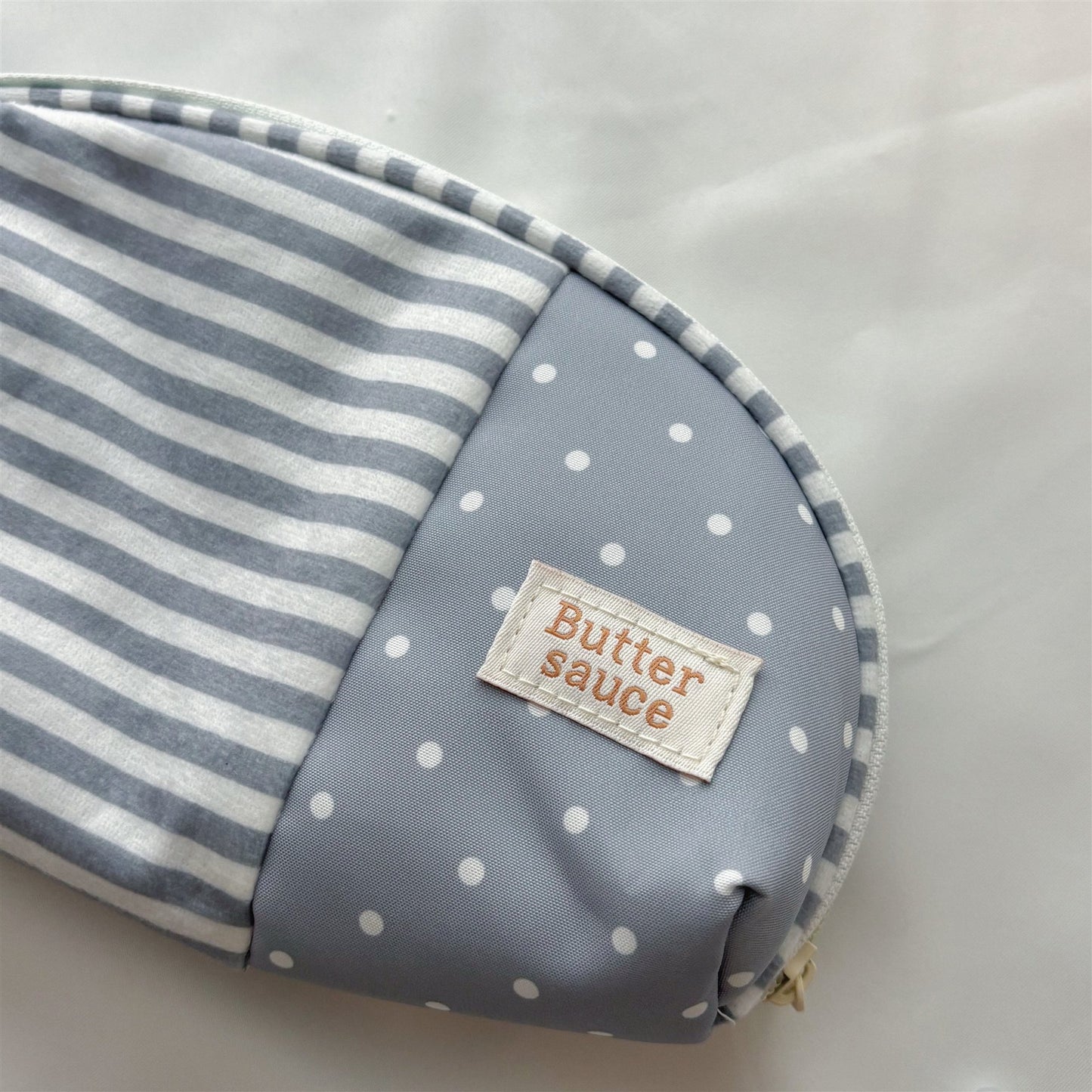 Striped Multi-Pocket Canvas Pencil Pouch — Large-Capacity Aesthetic Storage Bag for Students