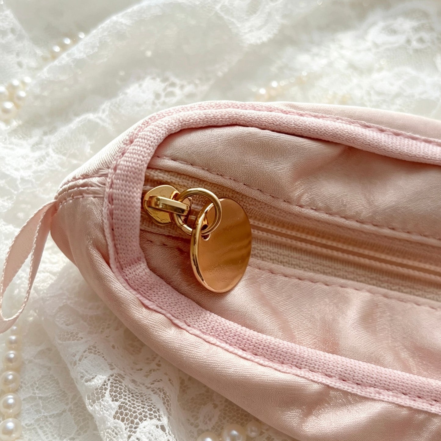 Coquette Satin Ballet-Slipper-Shaped Pencil Pouch — Multi-Use Pen & Makeup Bag for Students