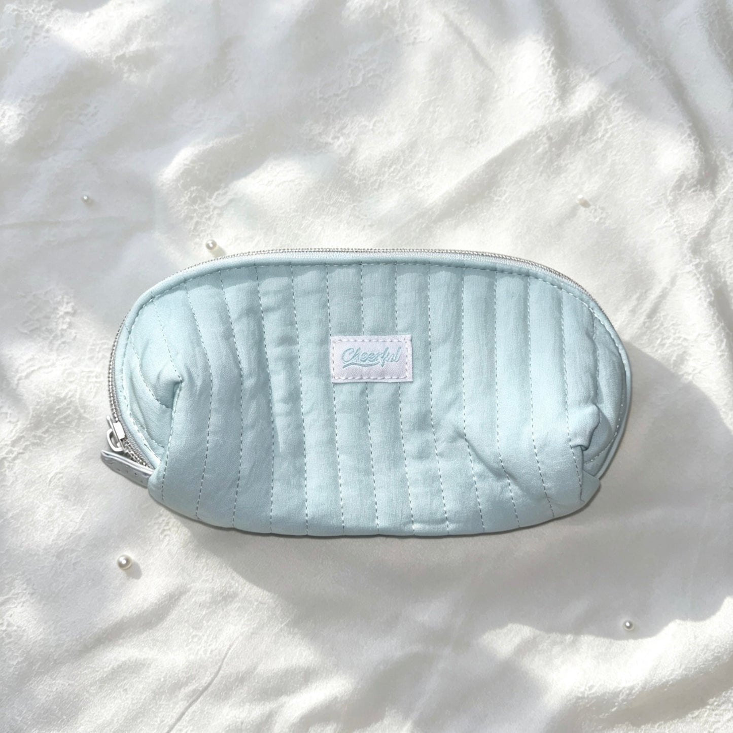 Aesthetic Quilted Multi-Compartment Pencil Pouch — Soft Multi-Use Pen & Makeup Storage Bag for Students